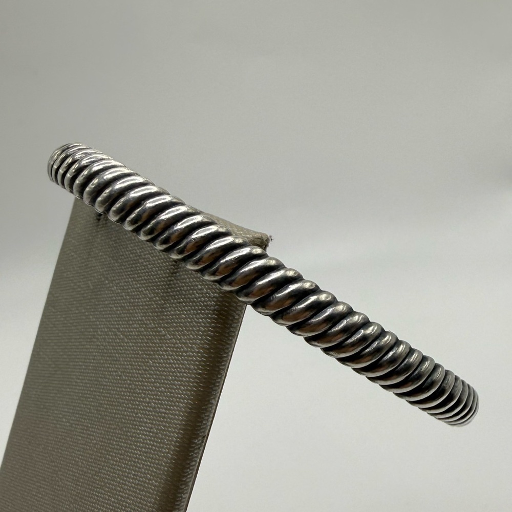 Southwestern Sterling Silver Twisted Rope Cuff Bracelet Unmarked
